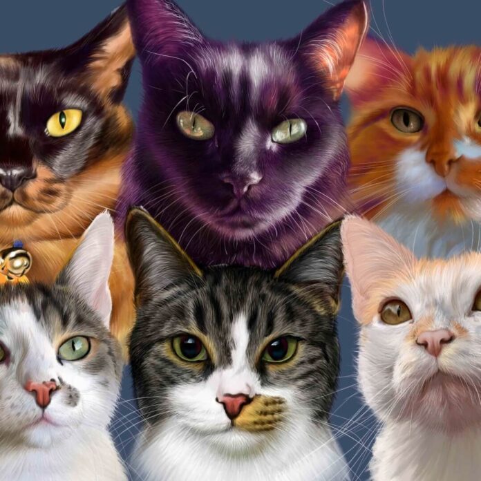 Realistic Artwork of Cats