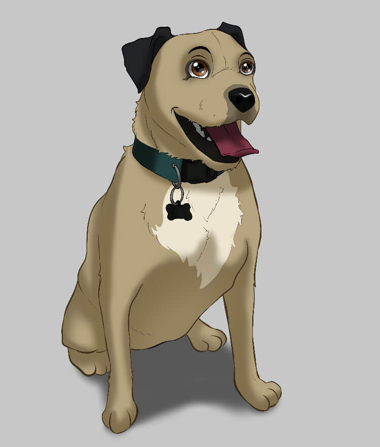 Dog drawing in a Disney style