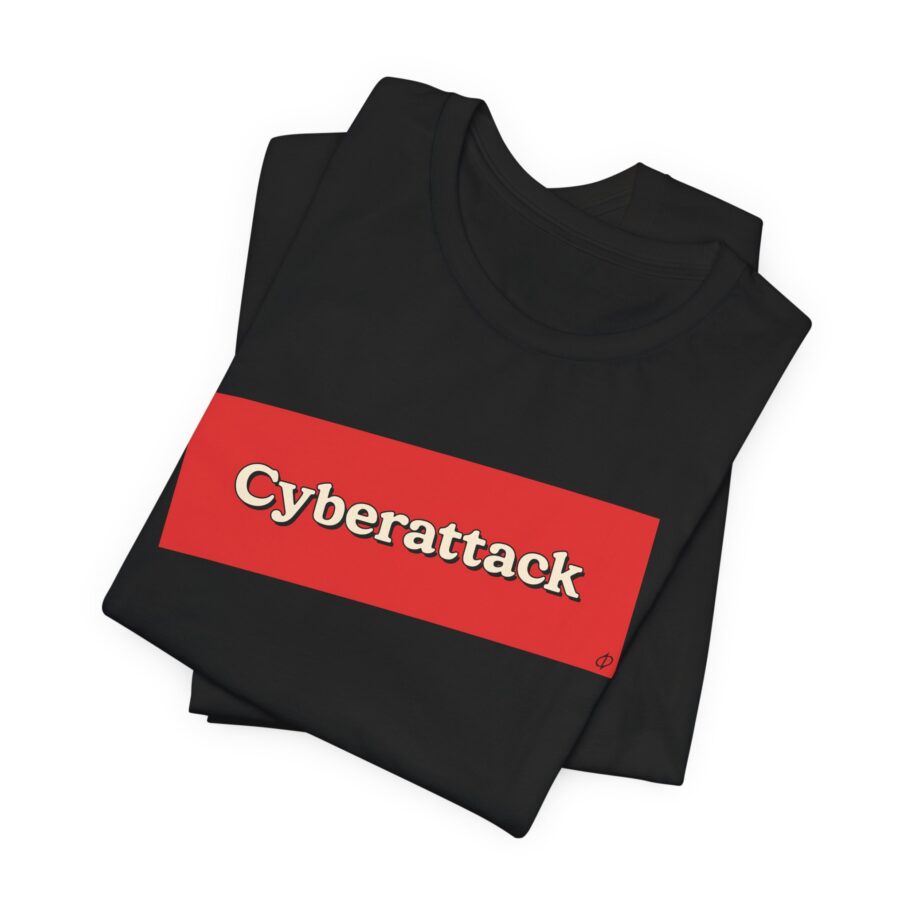 Cyberattack Red Sticker black t-shirt 01 product image