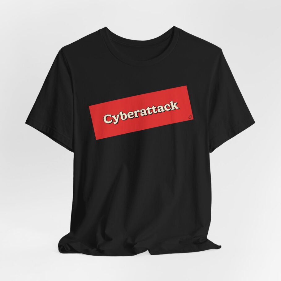 Cyberattack Red Sticker black t-shirt 02 product image