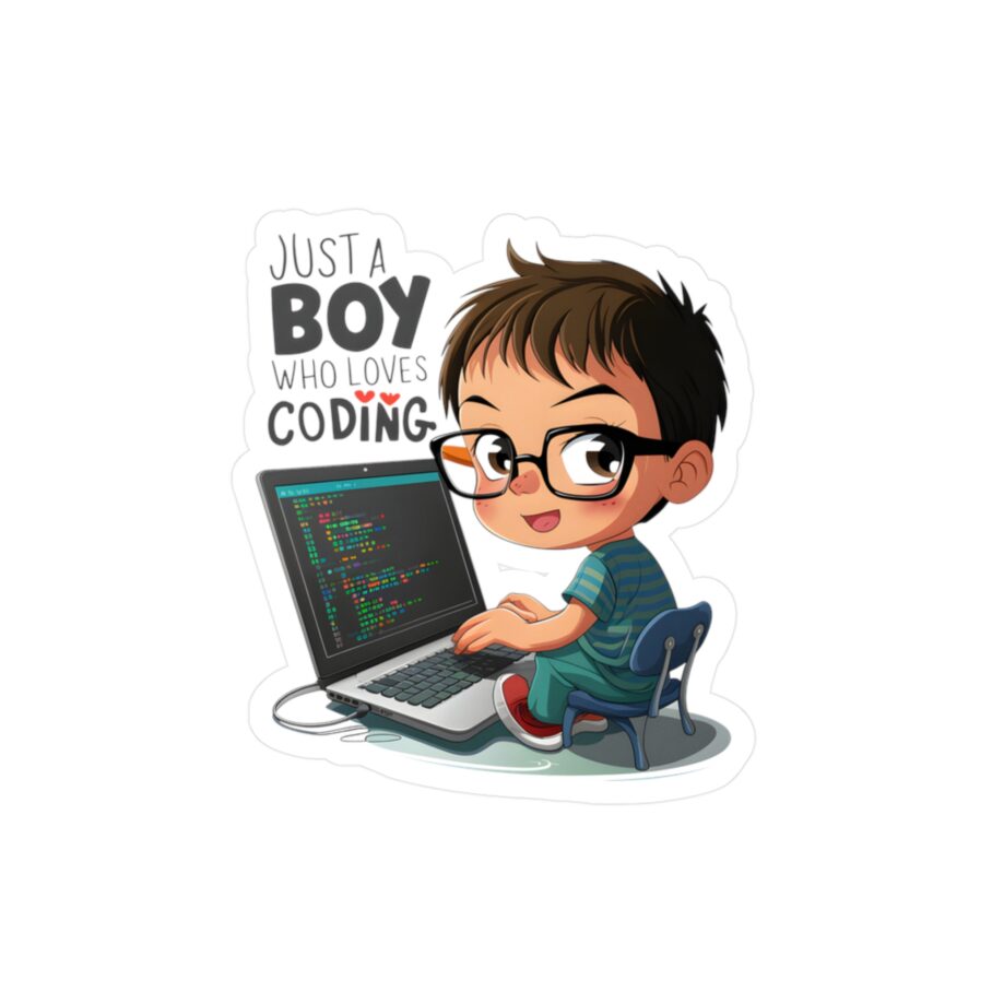 Just a Boy Who Loves Coding Sticker