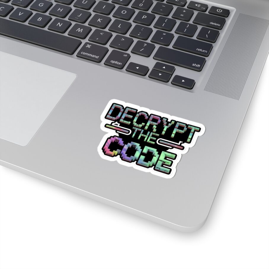 Glitchy “Decrypt the Code” Sticker - Image 3