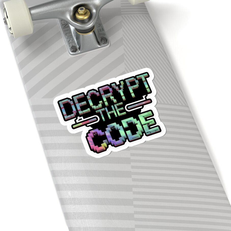 Glitchy “Decrypt the Code” Sticker - Image 5