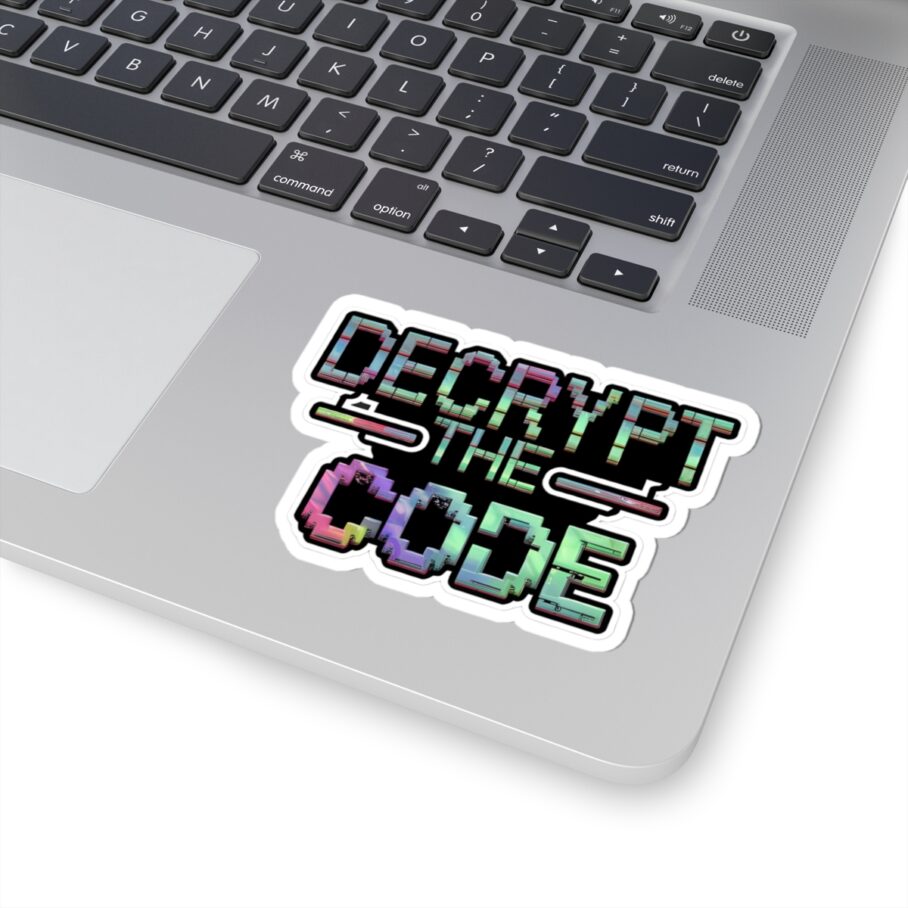 Glitchy “Decrypt the Code” Sticker - Image 4