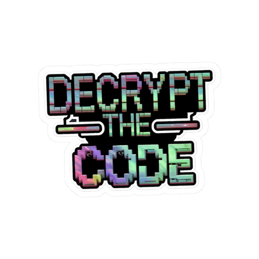 Glitchy “Decrypt the Code” Sticker