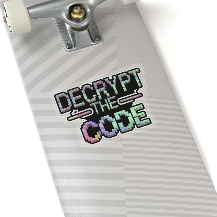 Glitchy “Decrypt the Code” Sticker - Image 7