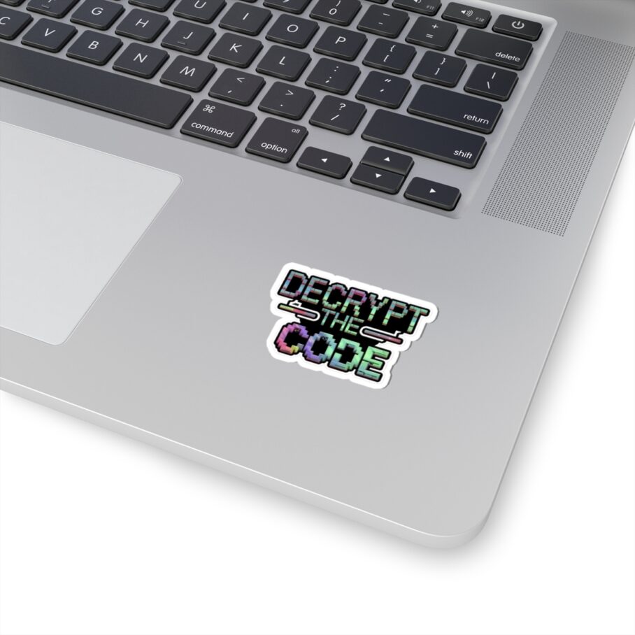 Glitchy “Decrypt the Code” Sticker - Image 2