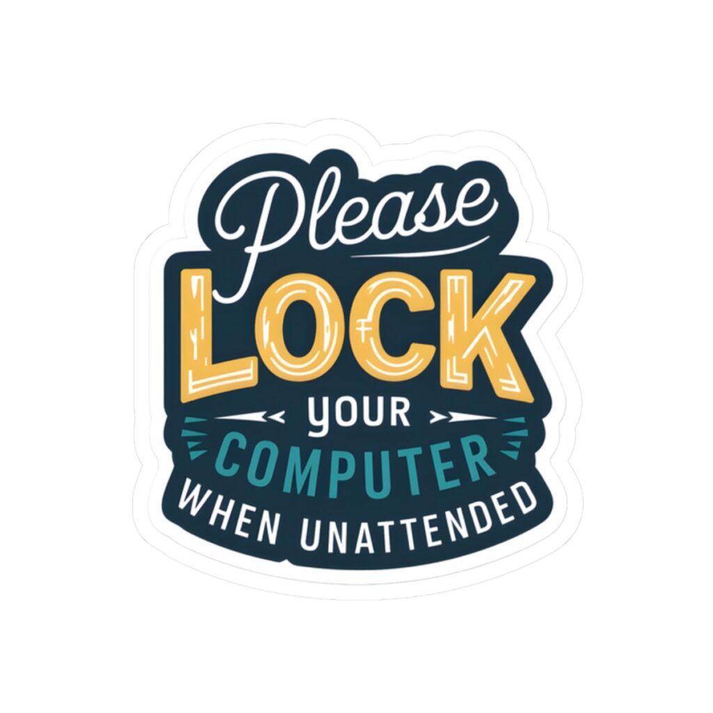 Lock Your Computer Bud Please Lock Your Computer Sticker | Choppiz