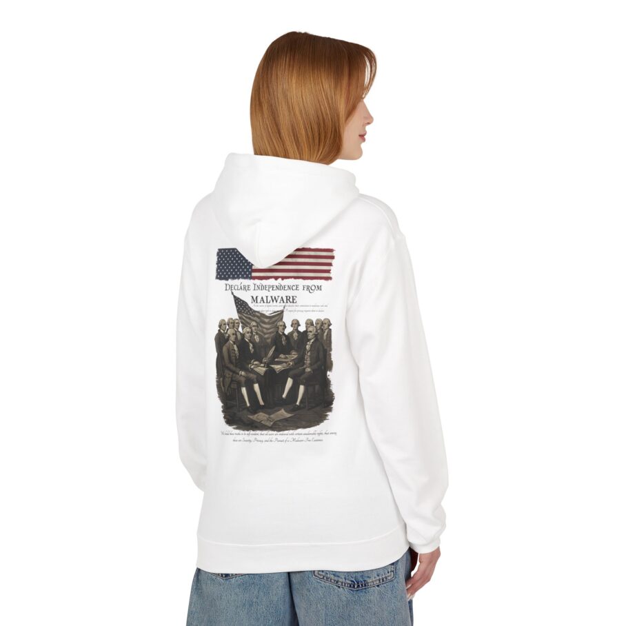 Declare Independence From Malware Softstyle Hoodie - Image 4