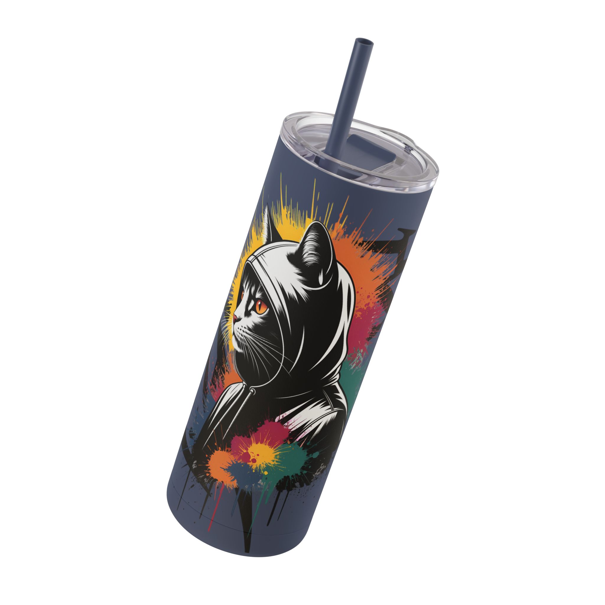 Graffiti-Style Cat Tumbler