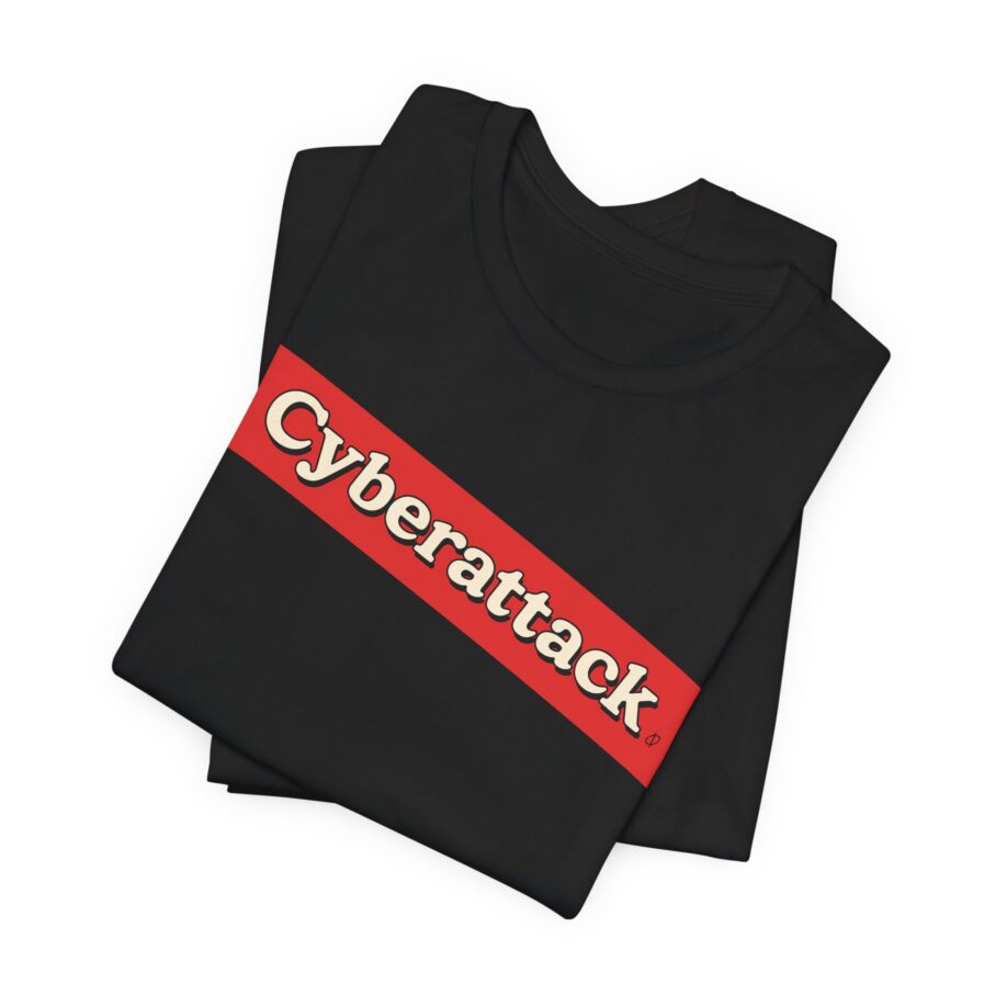 Cyberattack Red Sticker T-shirt TYP032 - Image 2