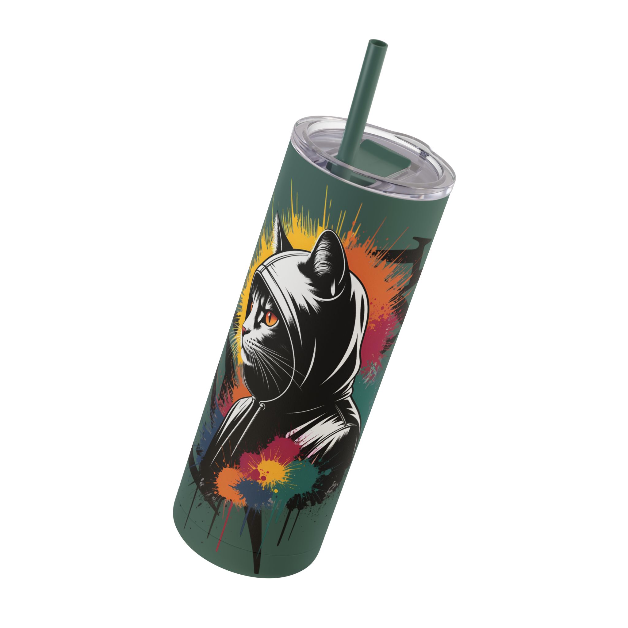 Graffiti-Style Cat Tumbler