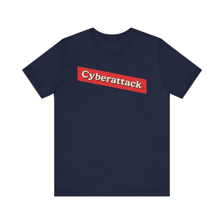 Cyberattack Red Sticker T-shirt TYP032 - Image 9