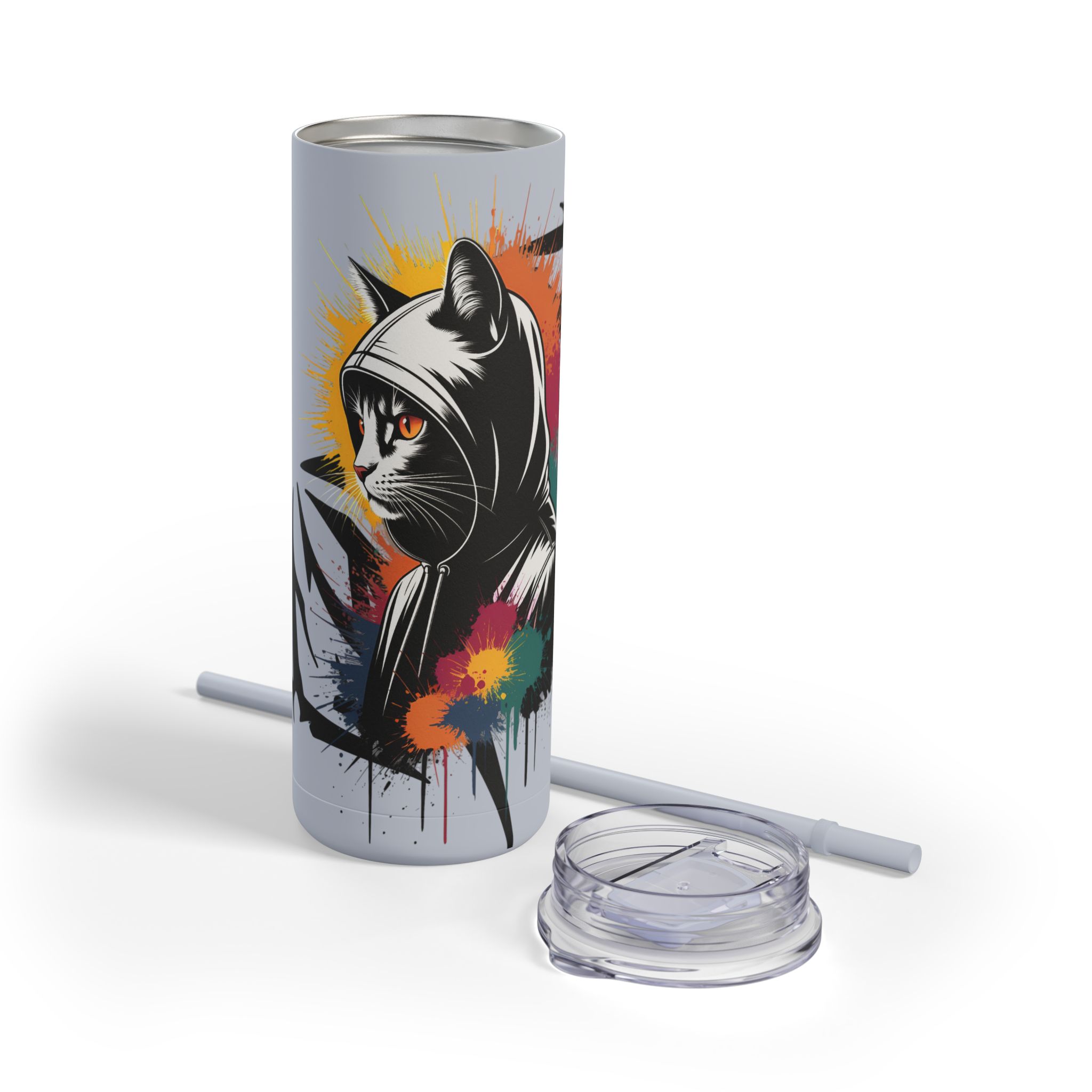 Graffiti-Style Cat Tumbler