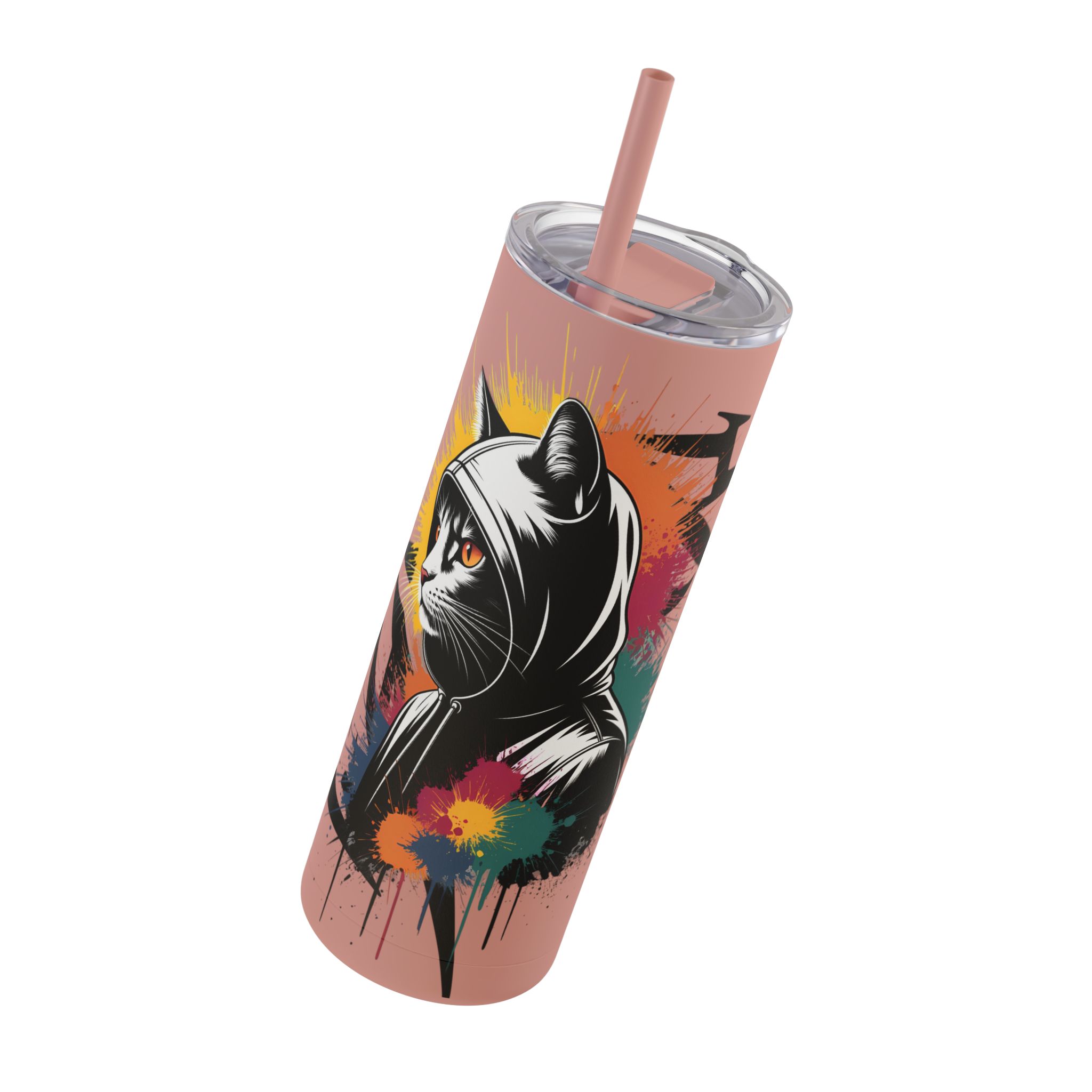 Graffiti-Style Cat Tumbler