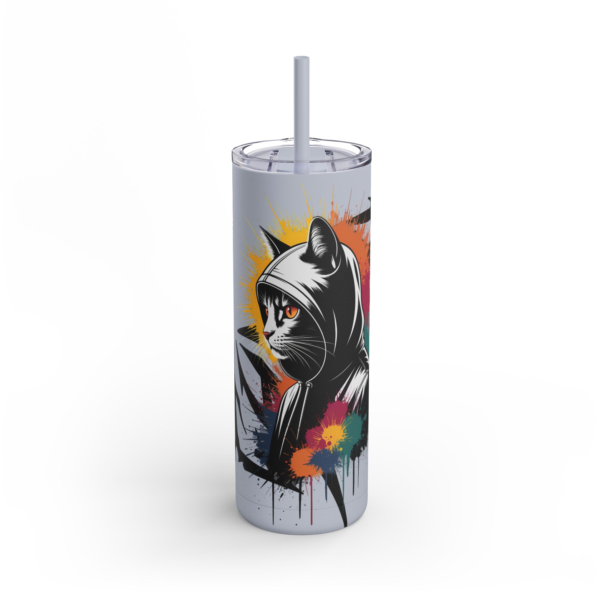Graffiti-Style Cat Tumbler