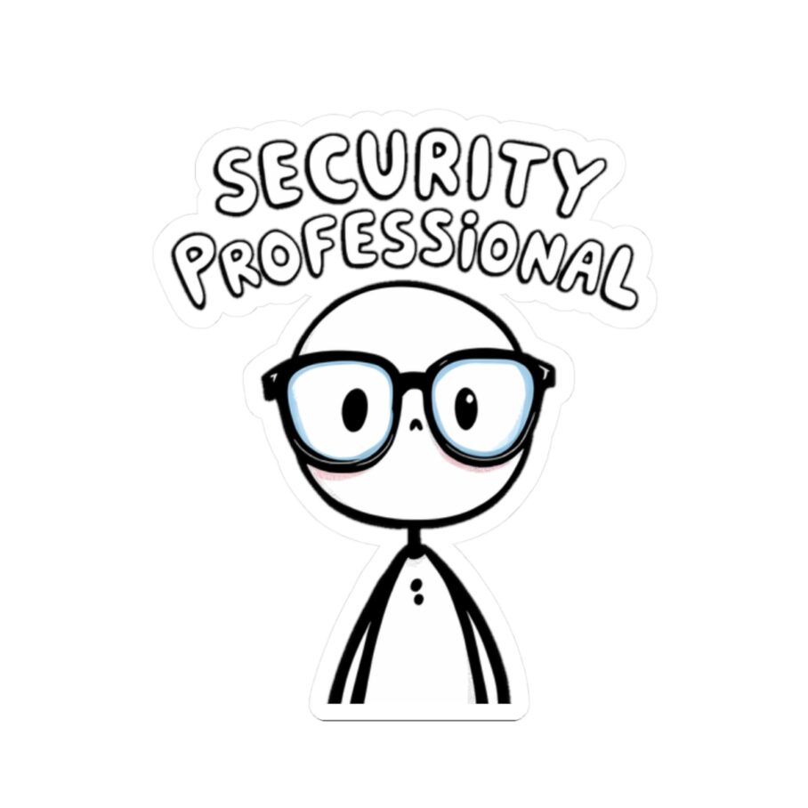 Security Professional Figure with Glasses - Sticker