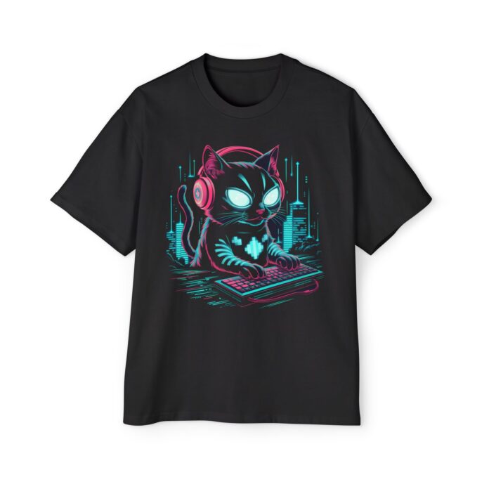 Cyber Kitty Hack Mode Oversized Tee