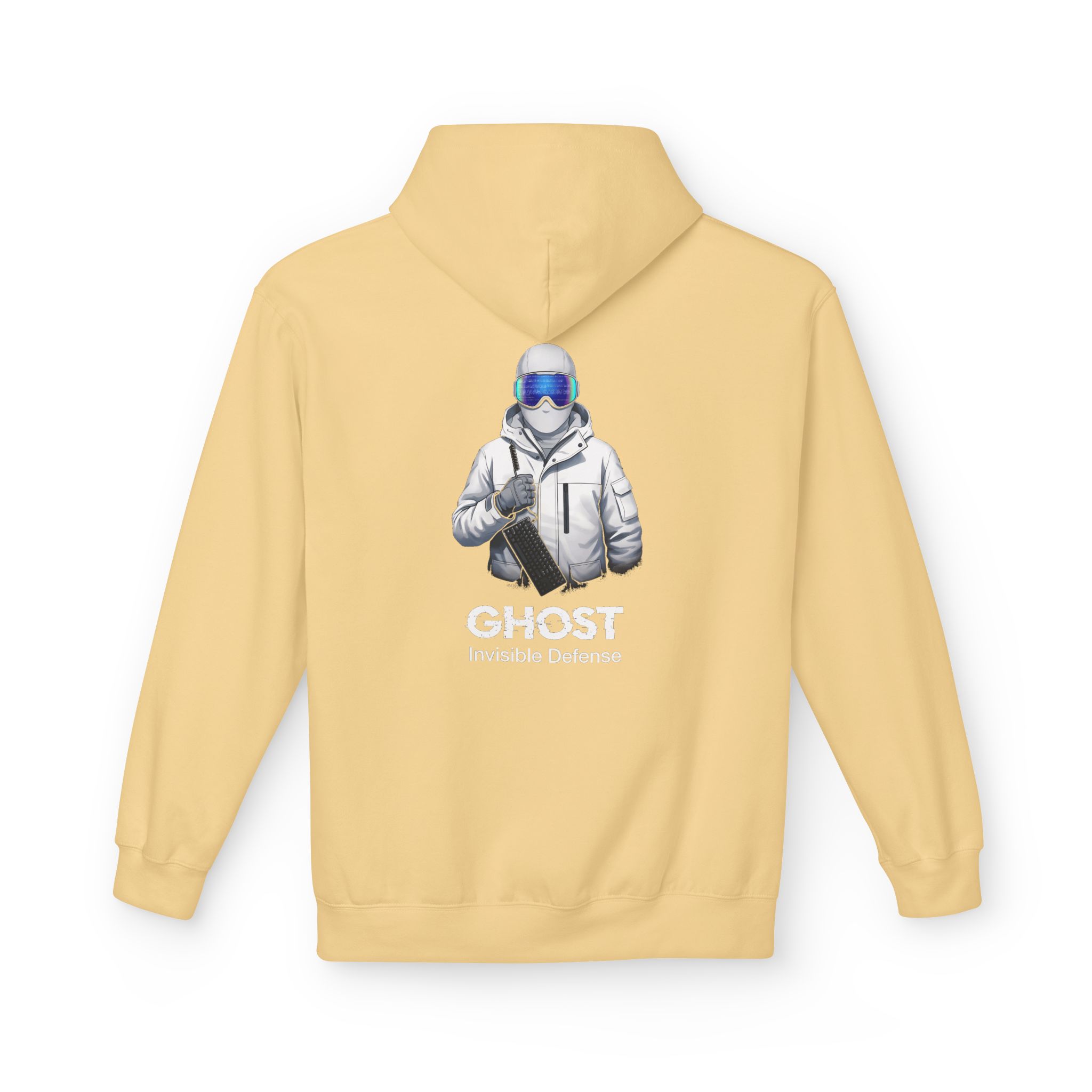 GHOST Invisible Defense Hacker Softstyle Hoodie | Winter Cyber Streetwear Gift