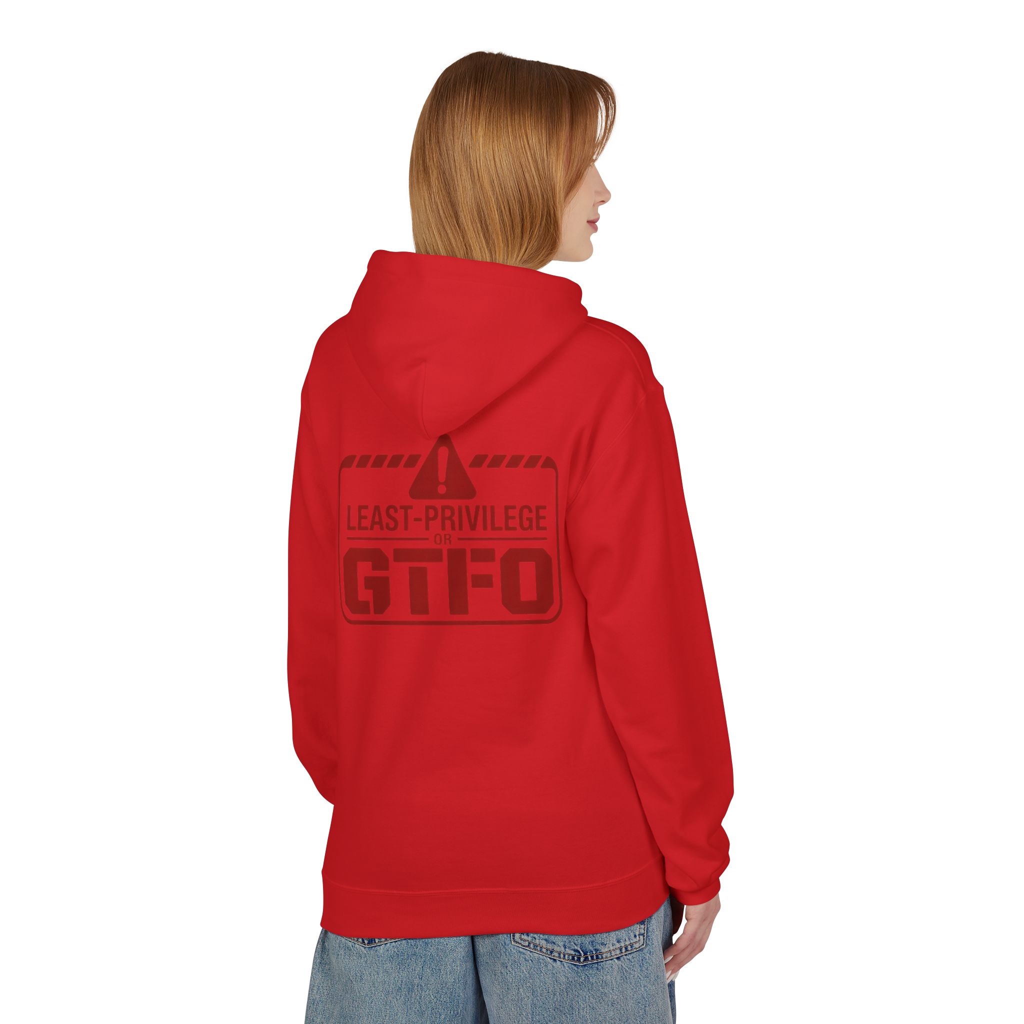 Least Privilege or GTFO Cybersecurity Softstyle Hoodie | Red Print