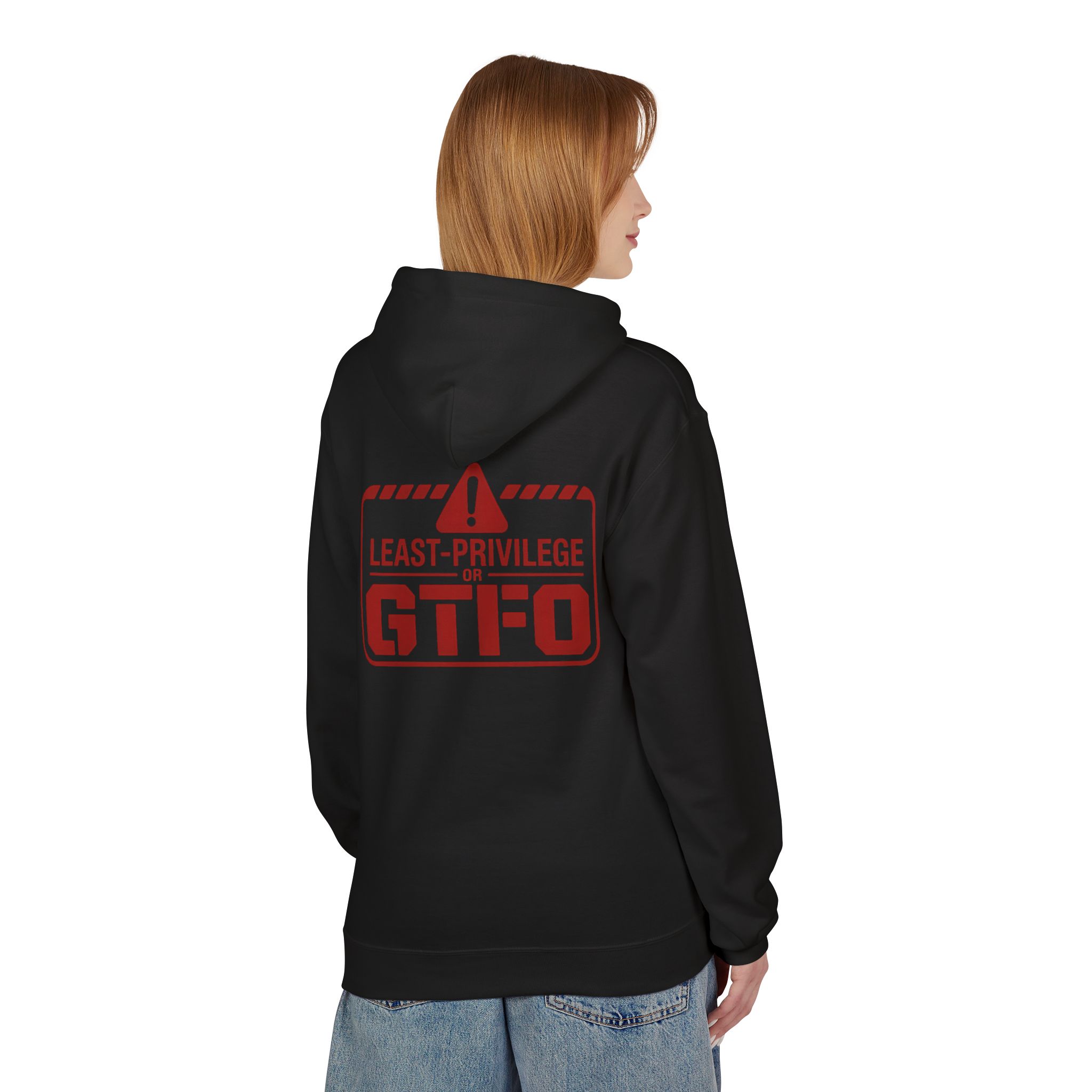Least Privilege or GTFO Cybersecurity Softstyle Hoodie | Red Print