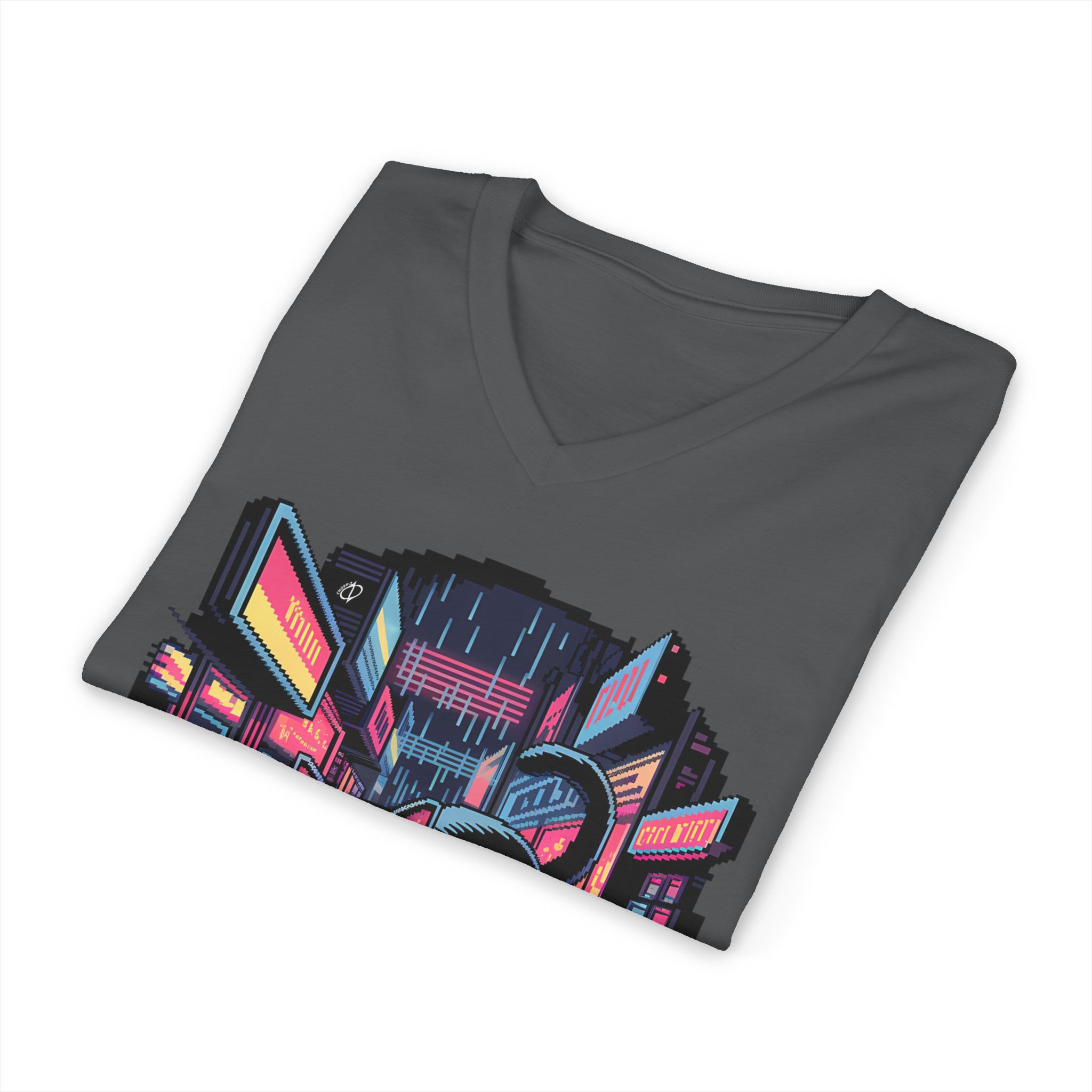 Cyber Cat Stealth V-Neck Tee