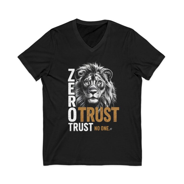 Zero Trust Lion V-Neck Tee –  Front