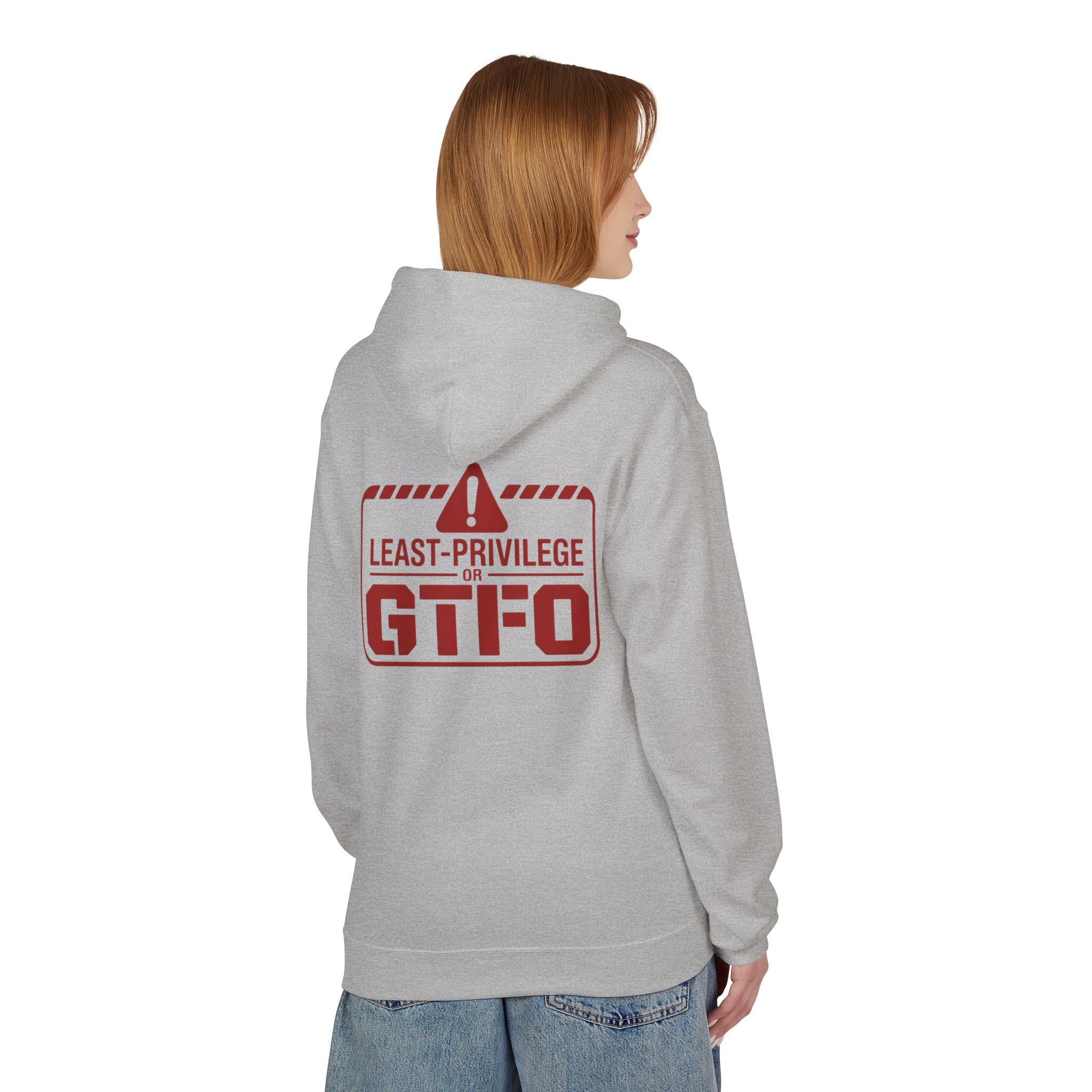 Least Privilege or GTFO Cybersecurity Softstyle Hoodie | Red Print