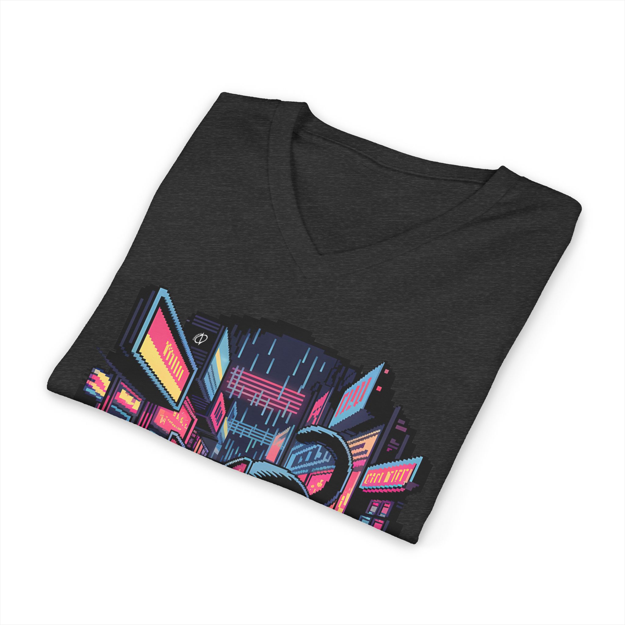 Cyber Cat Stealth V-Neck Tee
