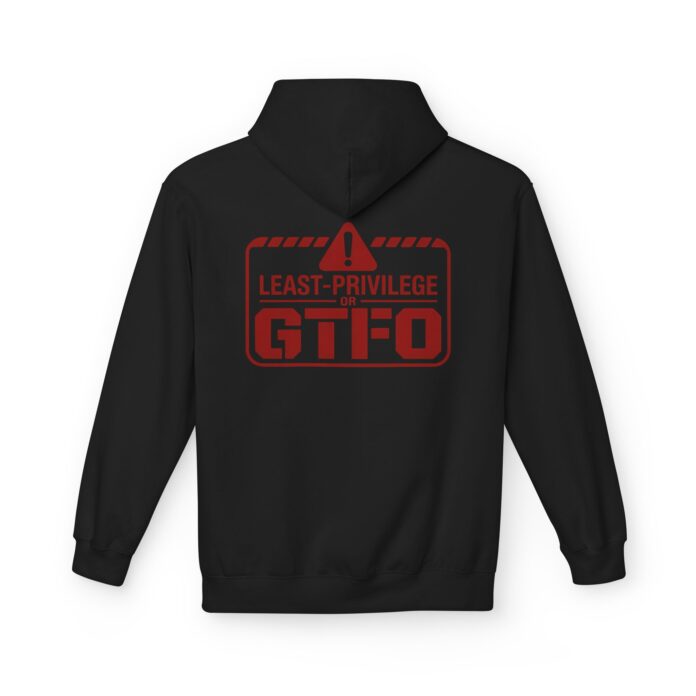 Least Privilege or GTFO Cybersecurity Softstyle Hoodie | Red Print