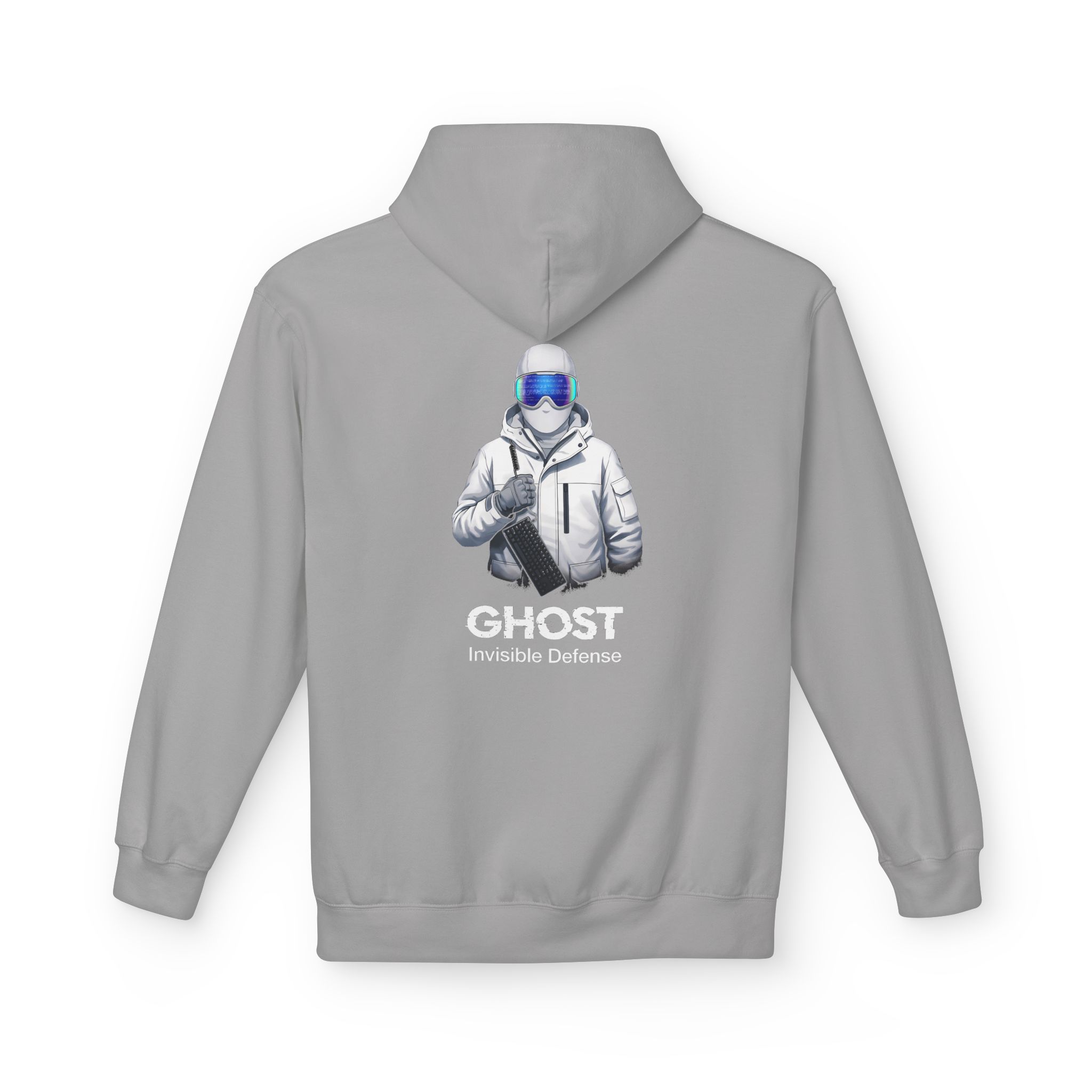 GHOST Invisible Defense Hacker Softstyle Hoodie | Winter Cyber Streetwear Gift