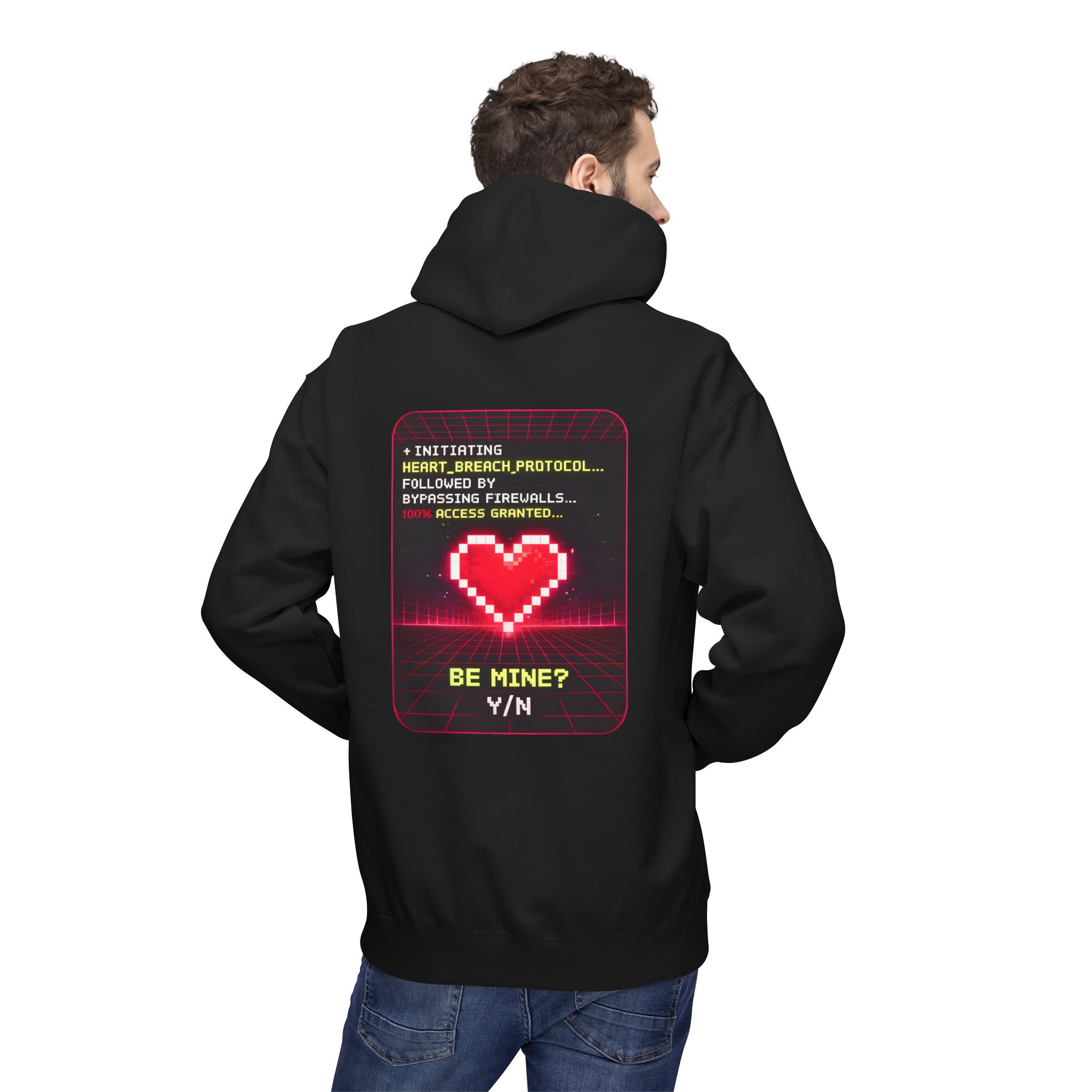 Heart Breach Protocol Cybersecurity Valentine Softstyle Hoodie