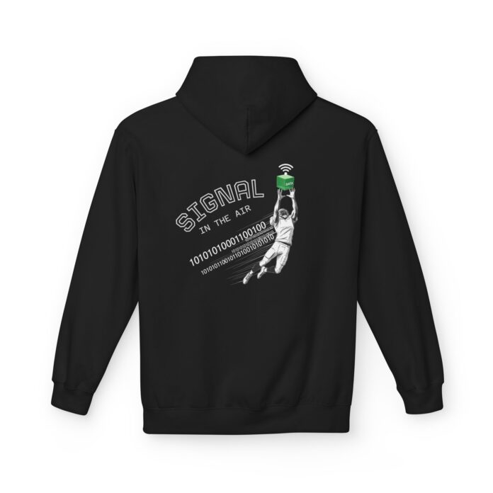 Signal In The Air Cybersecurity Football Softstyle Hoodie | Data WiFi Binary