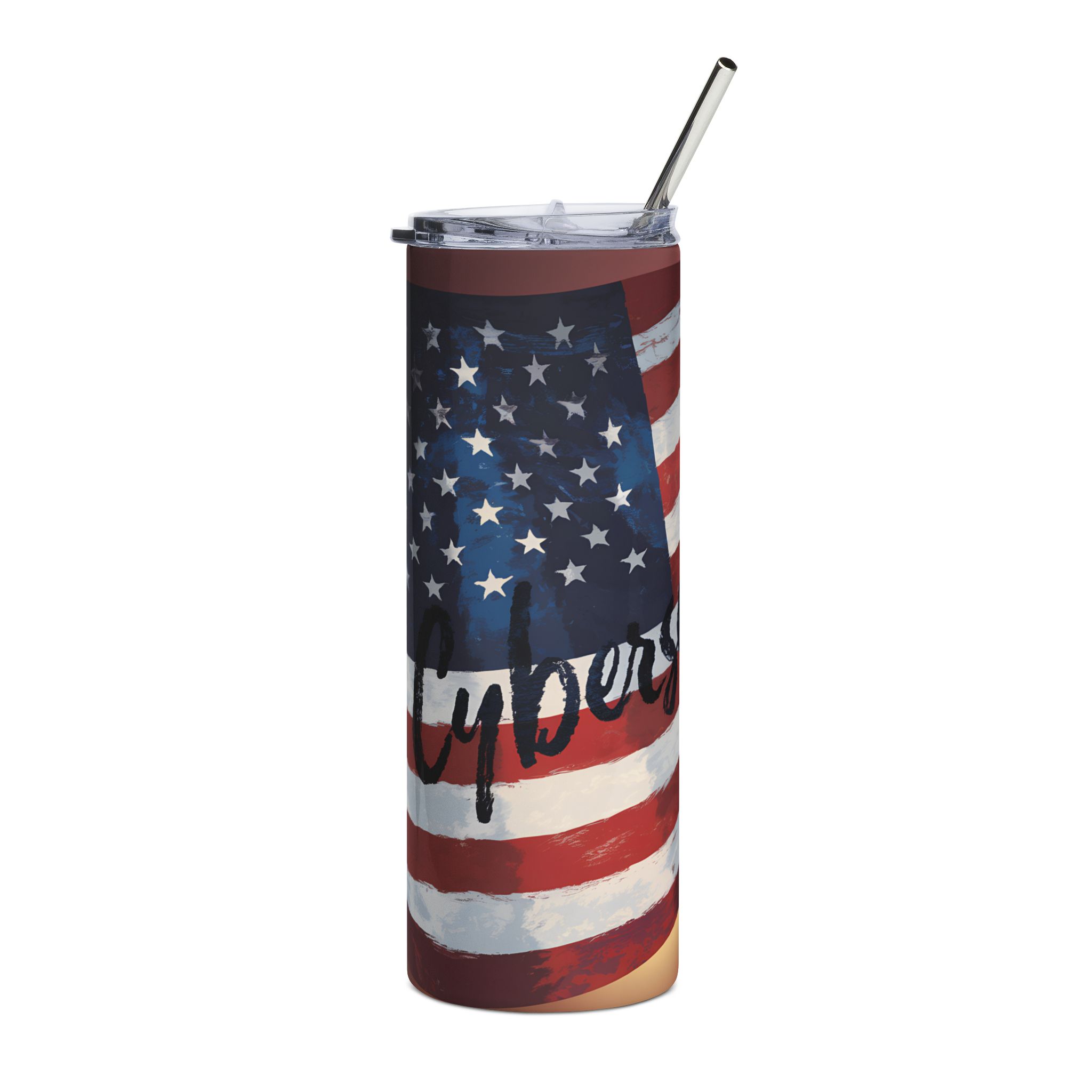 11547648895984020557_2048.jpeg American Cybersecurity Flag Stainless Tumbler