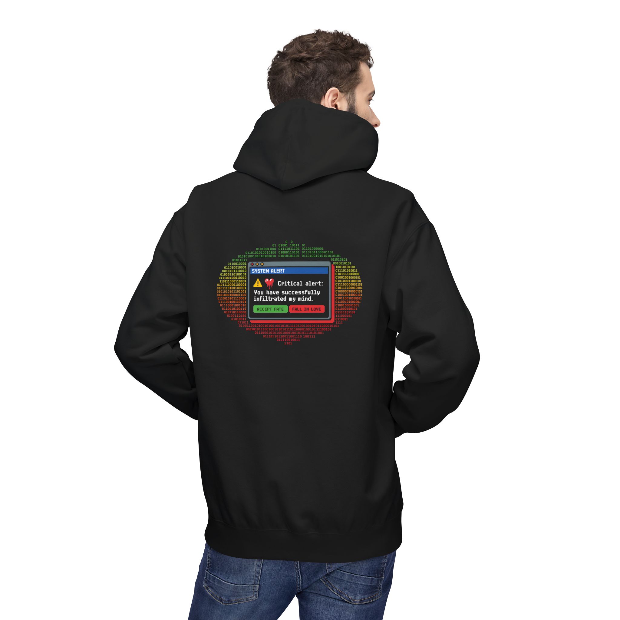 System Alert Binary Heart Softstyle Hoodie
