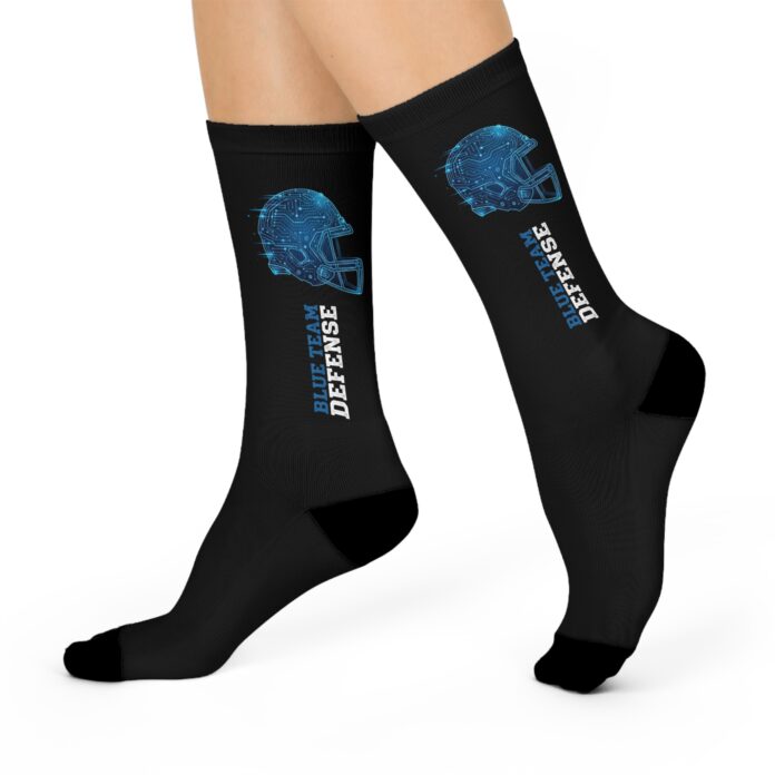 Blue Team Defense Cyber Football Helmet CyberCrew Socks