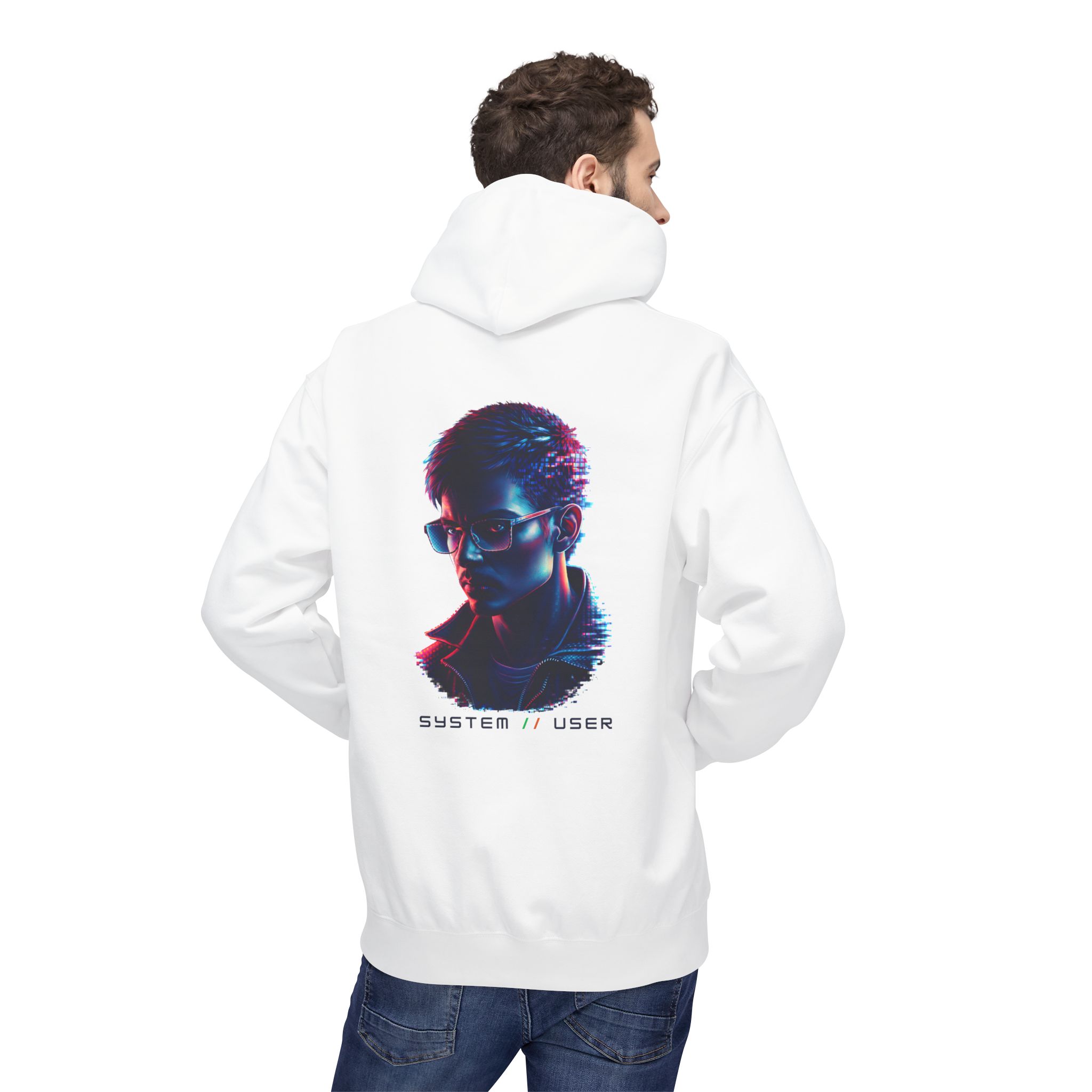 SYSTEM USER Glitch Art Cyberpunk Softstyle Hoodie