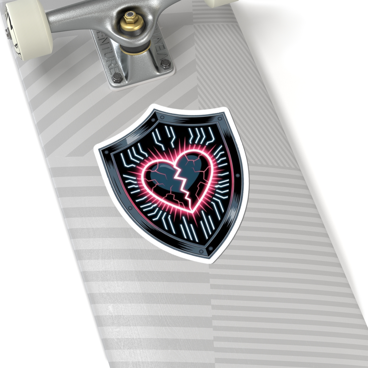 Cyber Shield Broken Heart Sticker