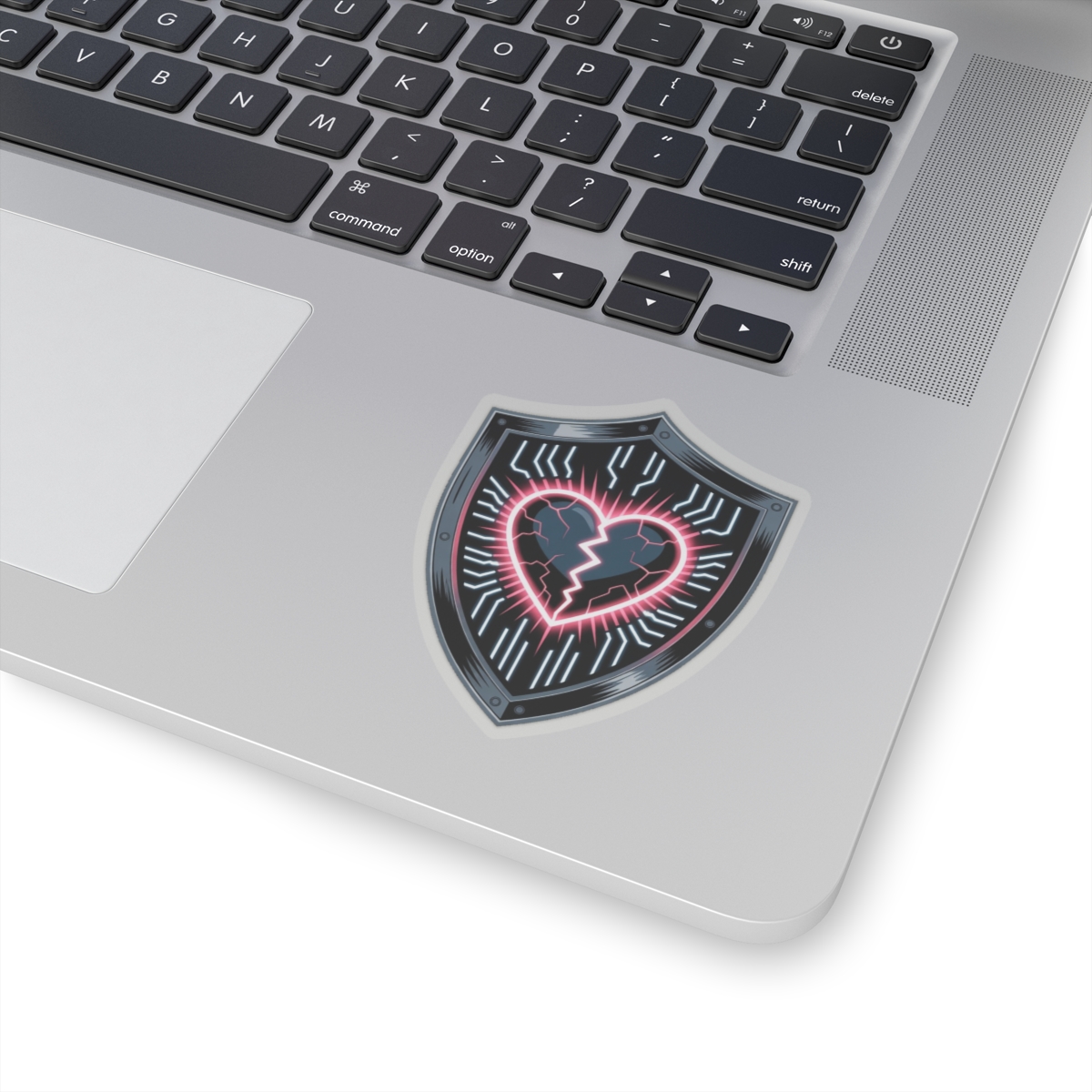 Cyber Shield Broken Heart Sticker