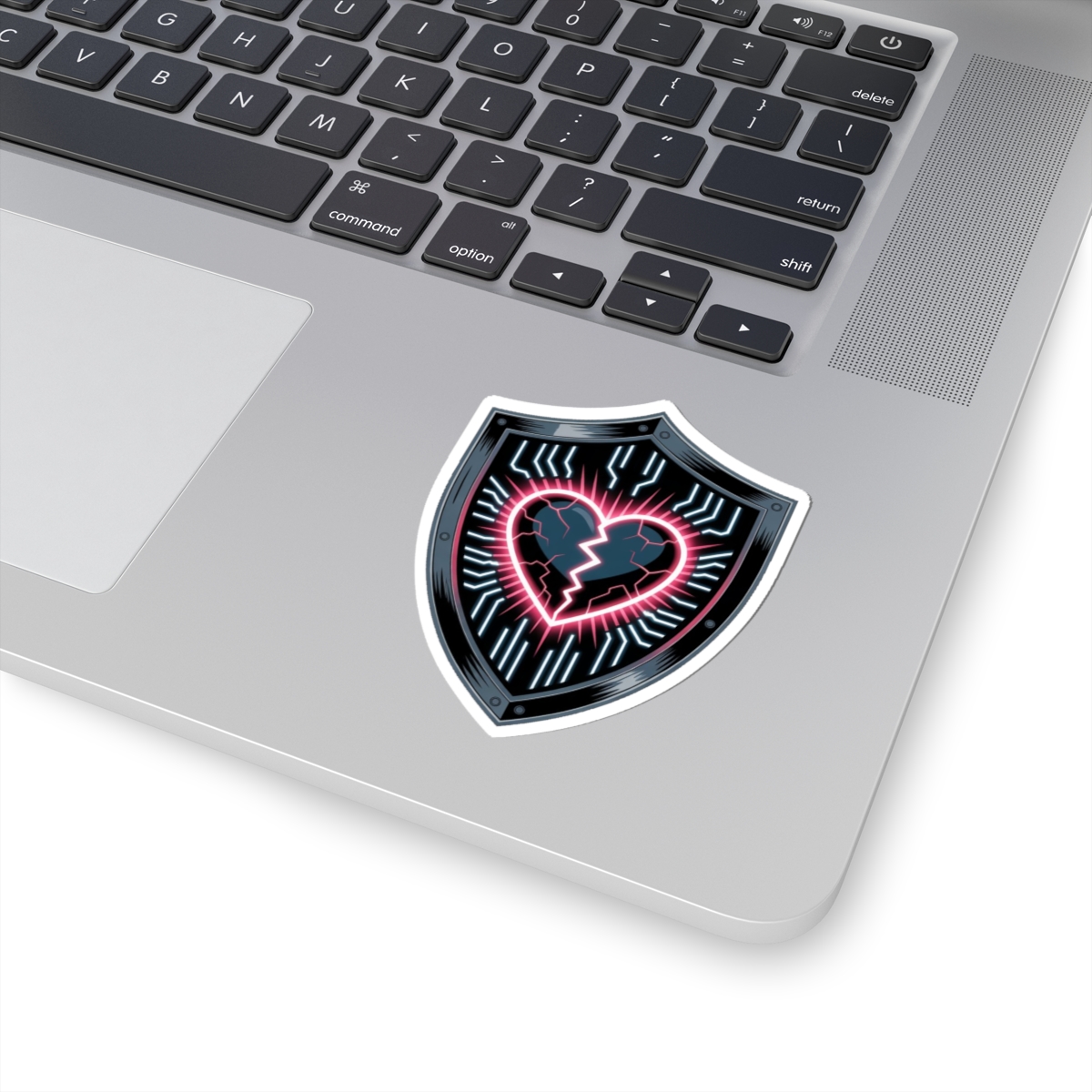 Cyber Shield Broken Heart Sticker