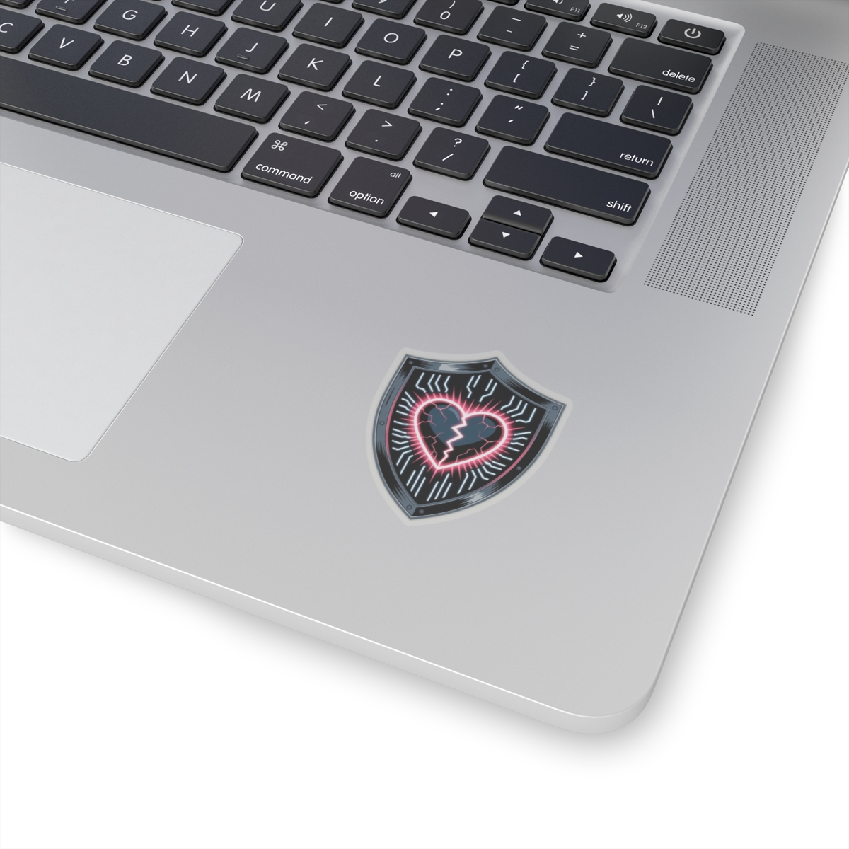 Cyber Shield Broken Heart Sticker