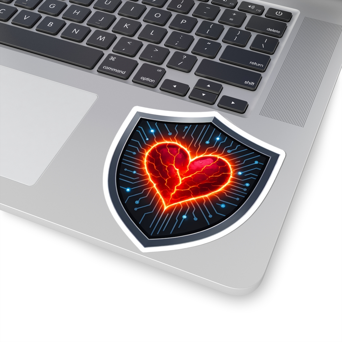 Cyber Heart Shield Sticker