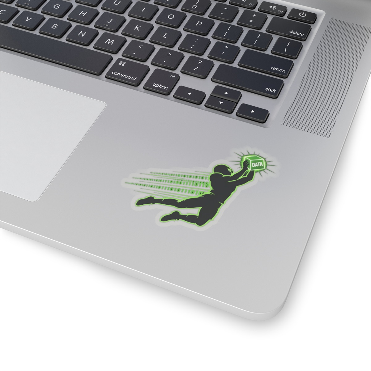 14884806833592992265_1200.jpeg Catch The Data Cyber Football Sticker | Binary Glow Laptop Decal