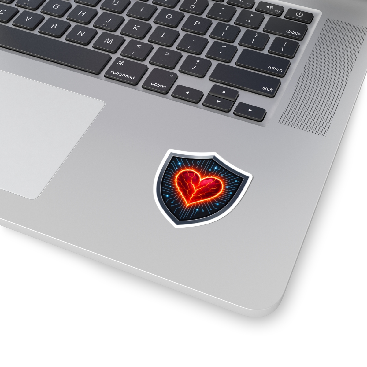 Cyber Heart Shield Sticker