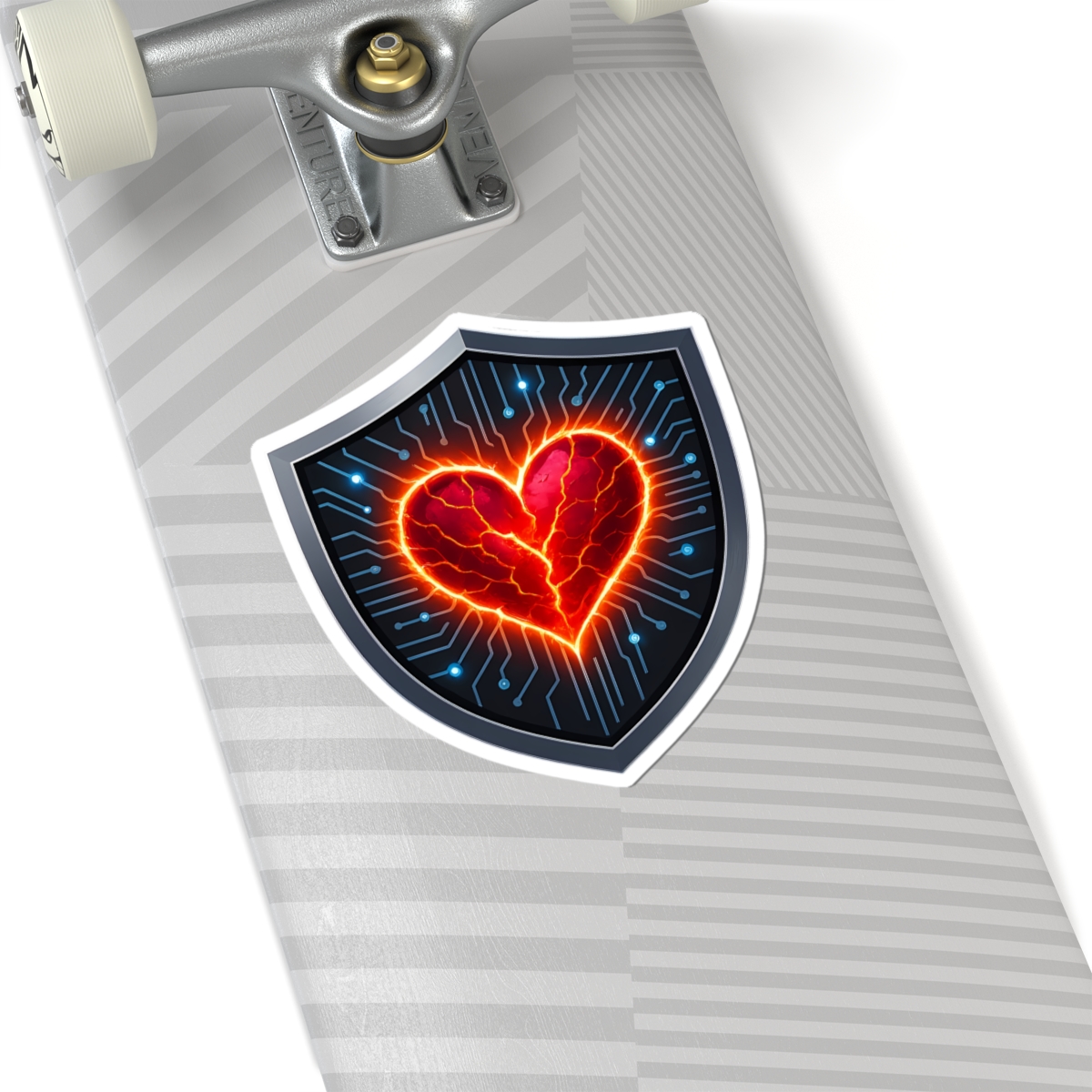 Cyber Heart Shield Sticker