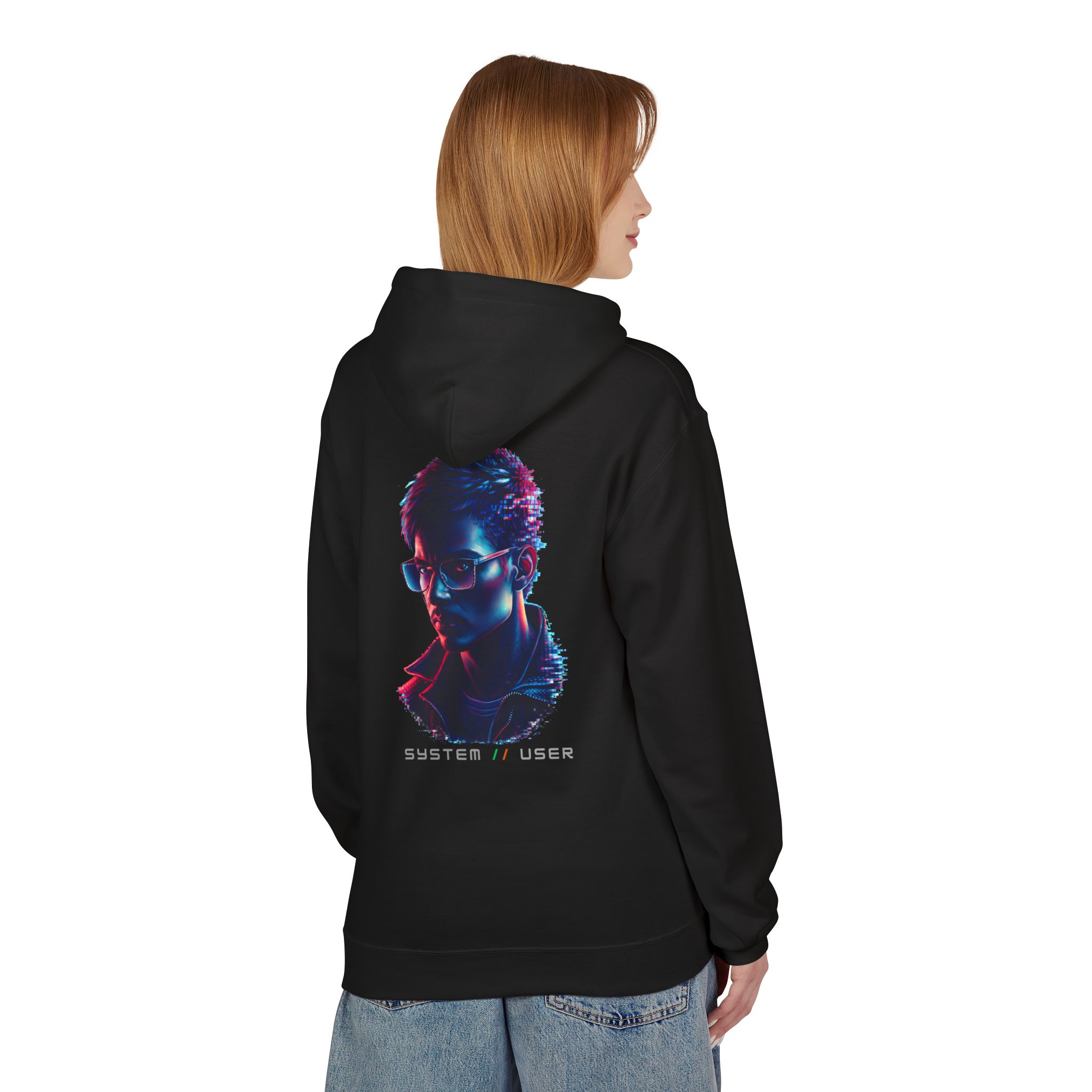 SYSTEM USER Glitch Art Cyberpunk Softstyle Hoodie