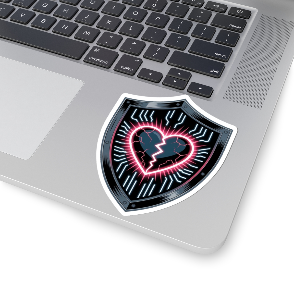 Cyber Shield Broken Heart Sticker