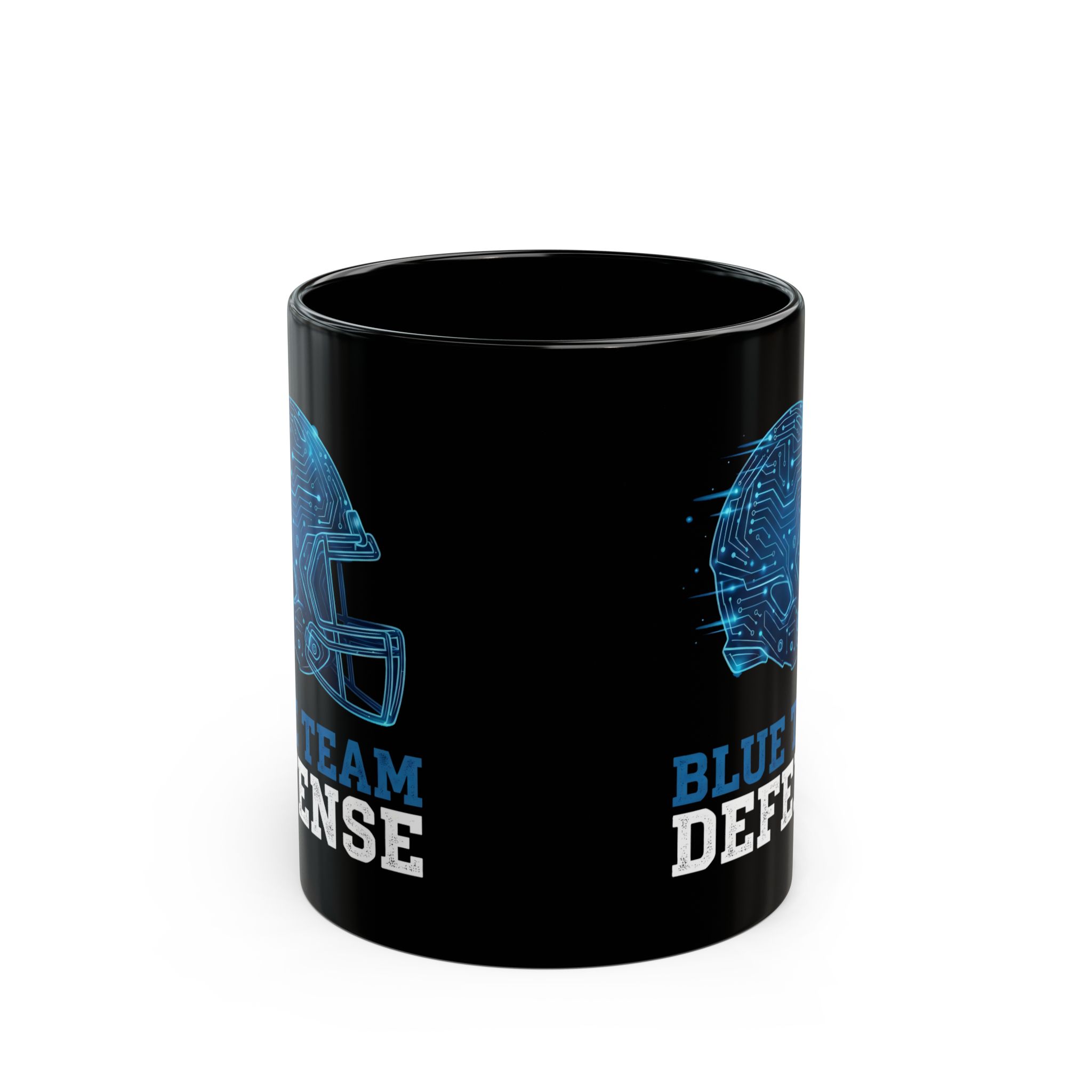 Blue Team Defense Coffee Mug | Cybersecurity Football Helmet