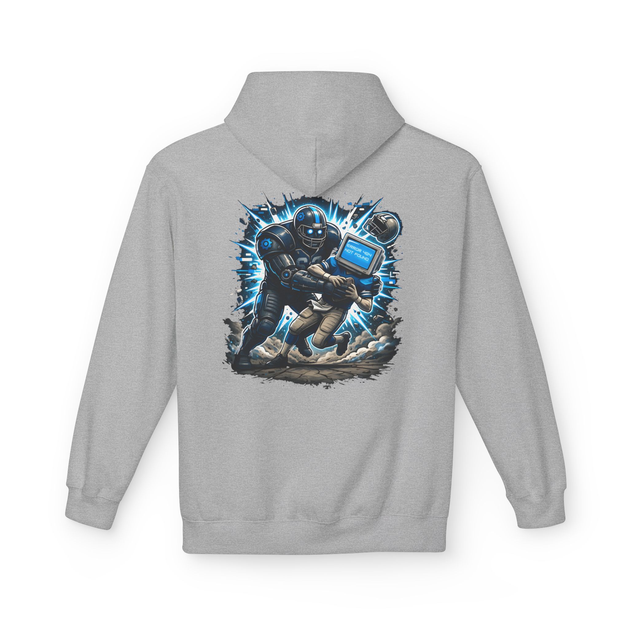 Error 404 Gridiron Tackle Cybersecurity Softstyle Hoodie Unisex