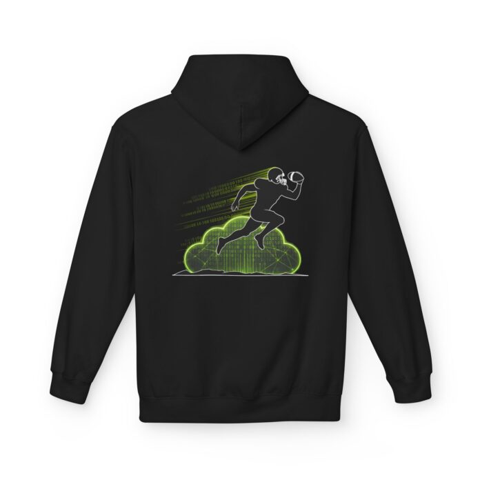 Cyber Gridiron Cloud Defense Softstyle Hoodie | Binary Code Football Streetwear